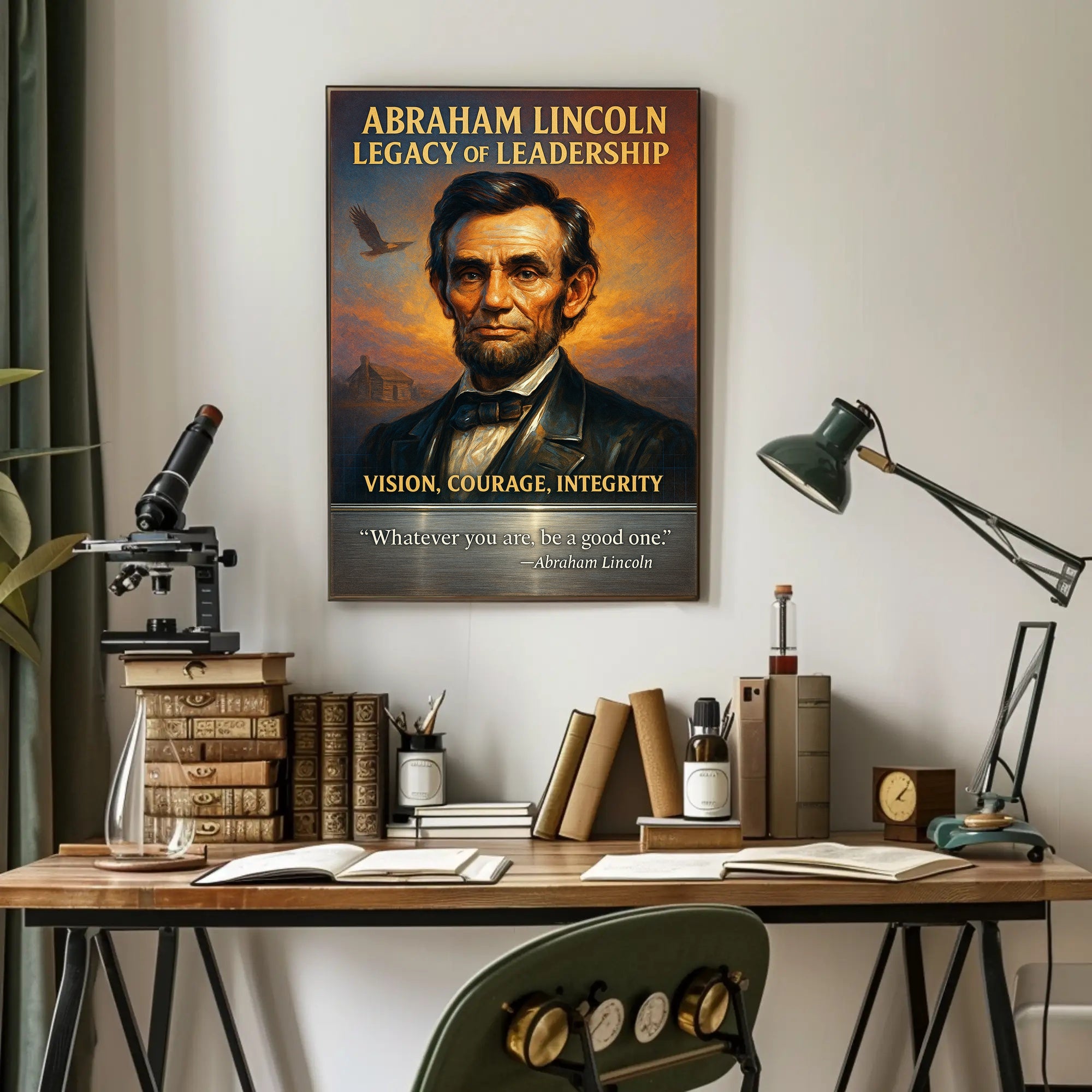 Abraham Lincoln Legacy of Leadership Poster PosterGoat