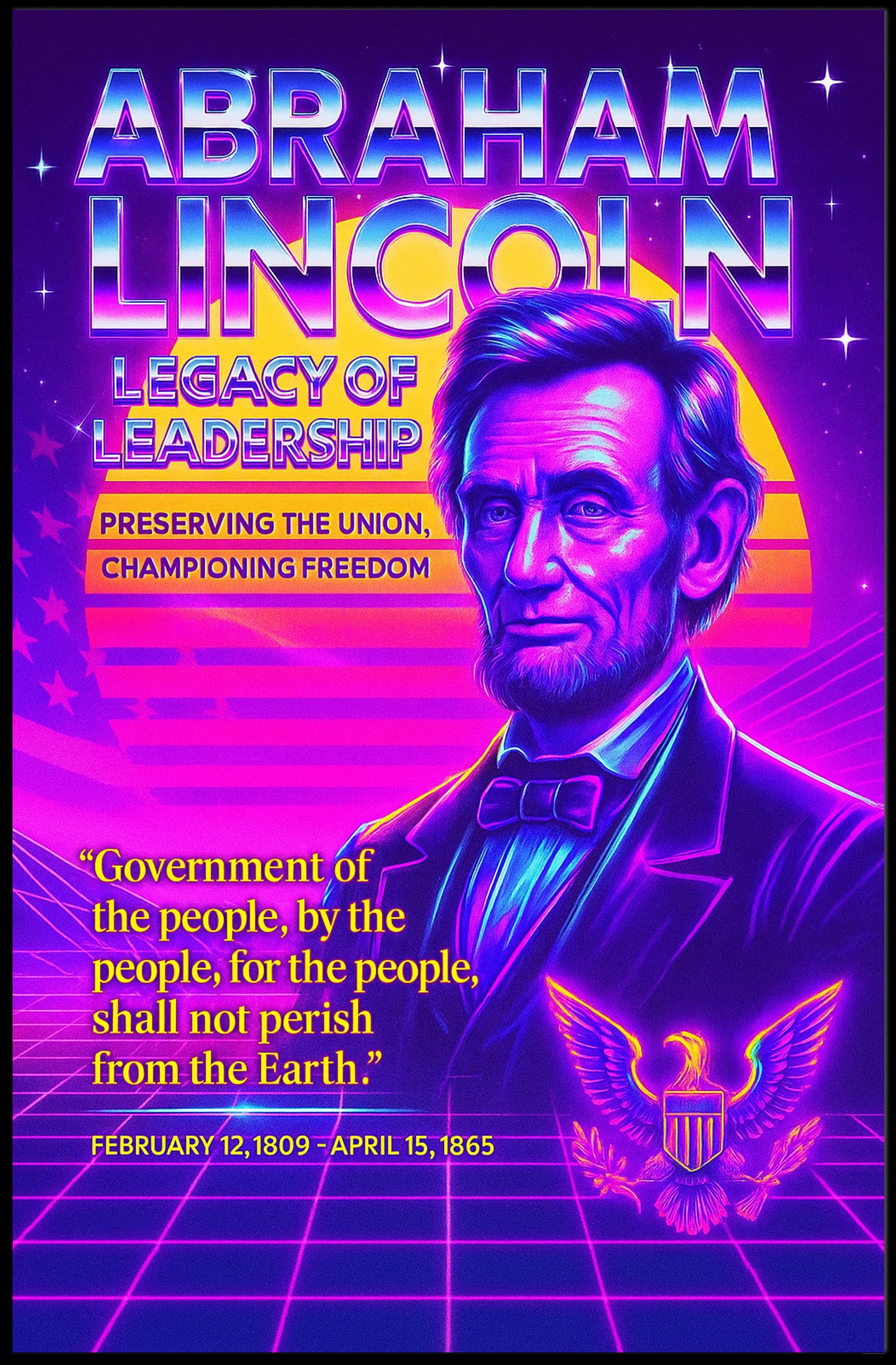Abraham Lincoln Legacy of Leadership Poster PosterGoat