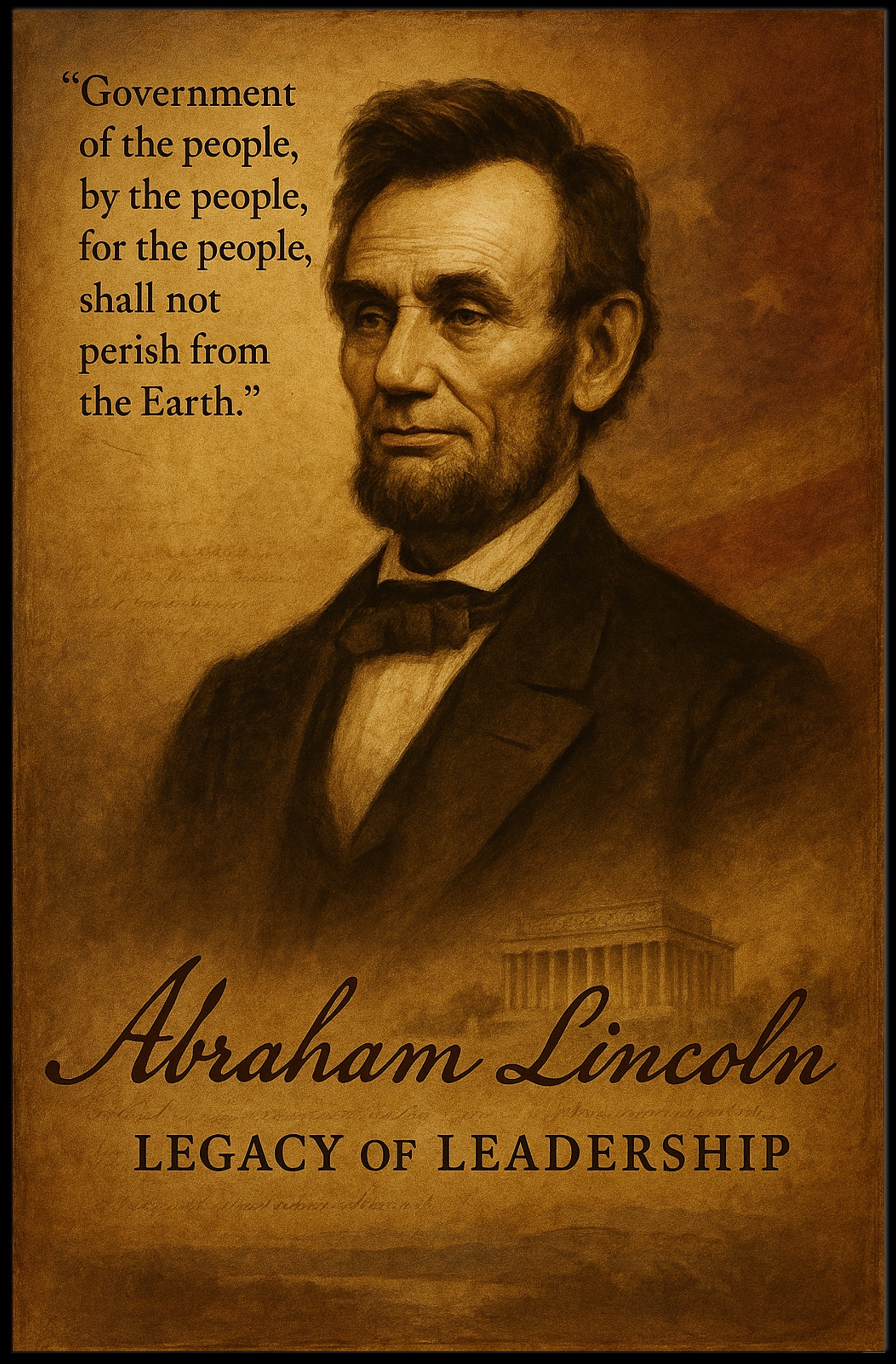 Abraham Lincoln Legacy of Leadership Poster PosterGoat