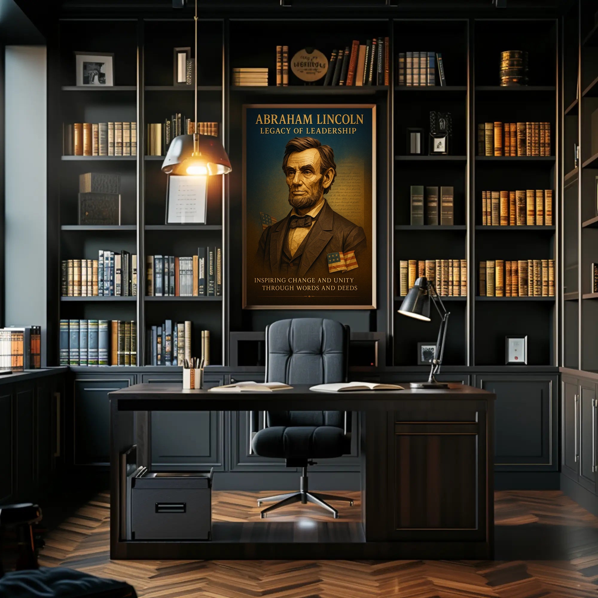 Abraham Lincoln Legacy of Leadership Poster PosterGoat