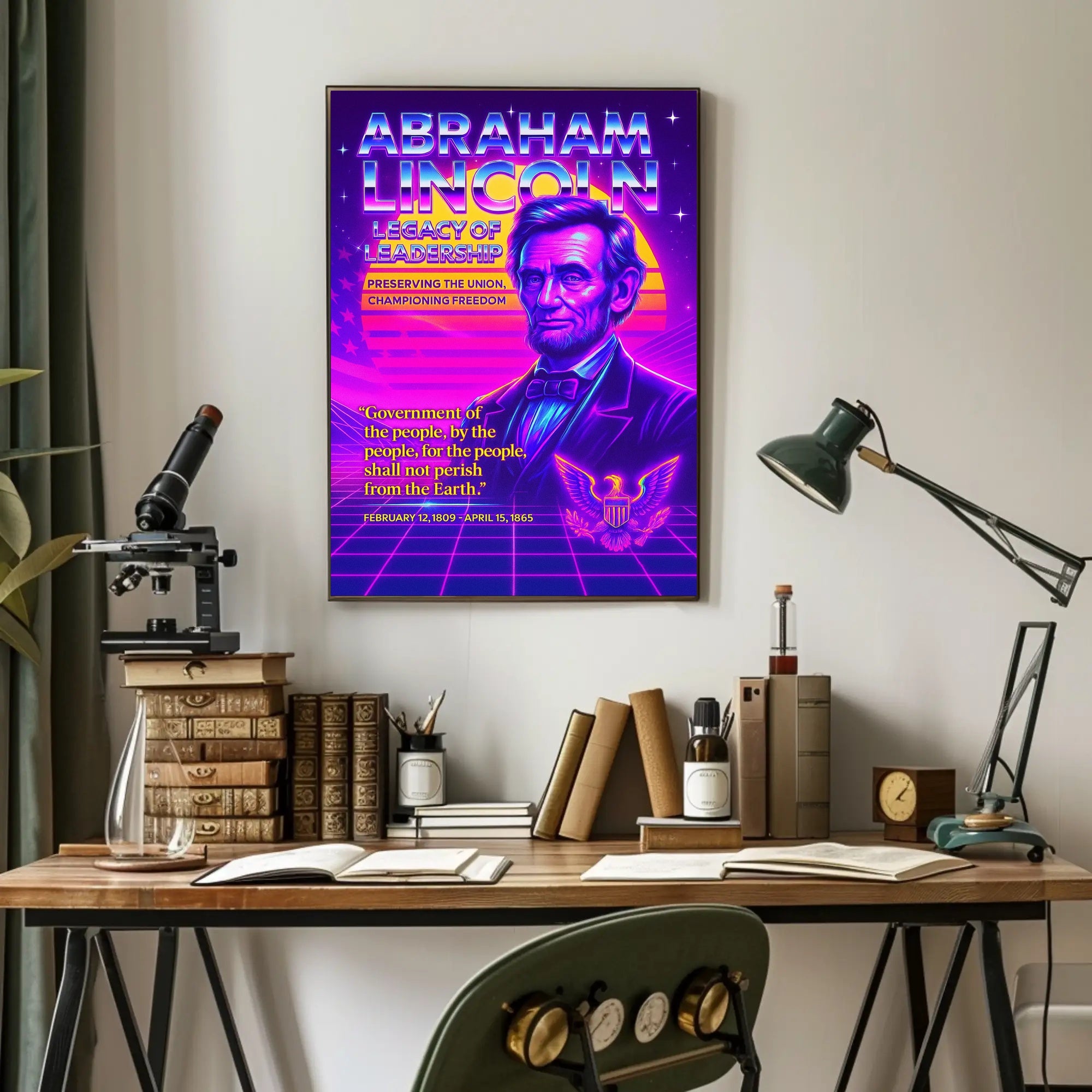 Abraham Lincoln Legacy of Leadership Poster PosterGoat