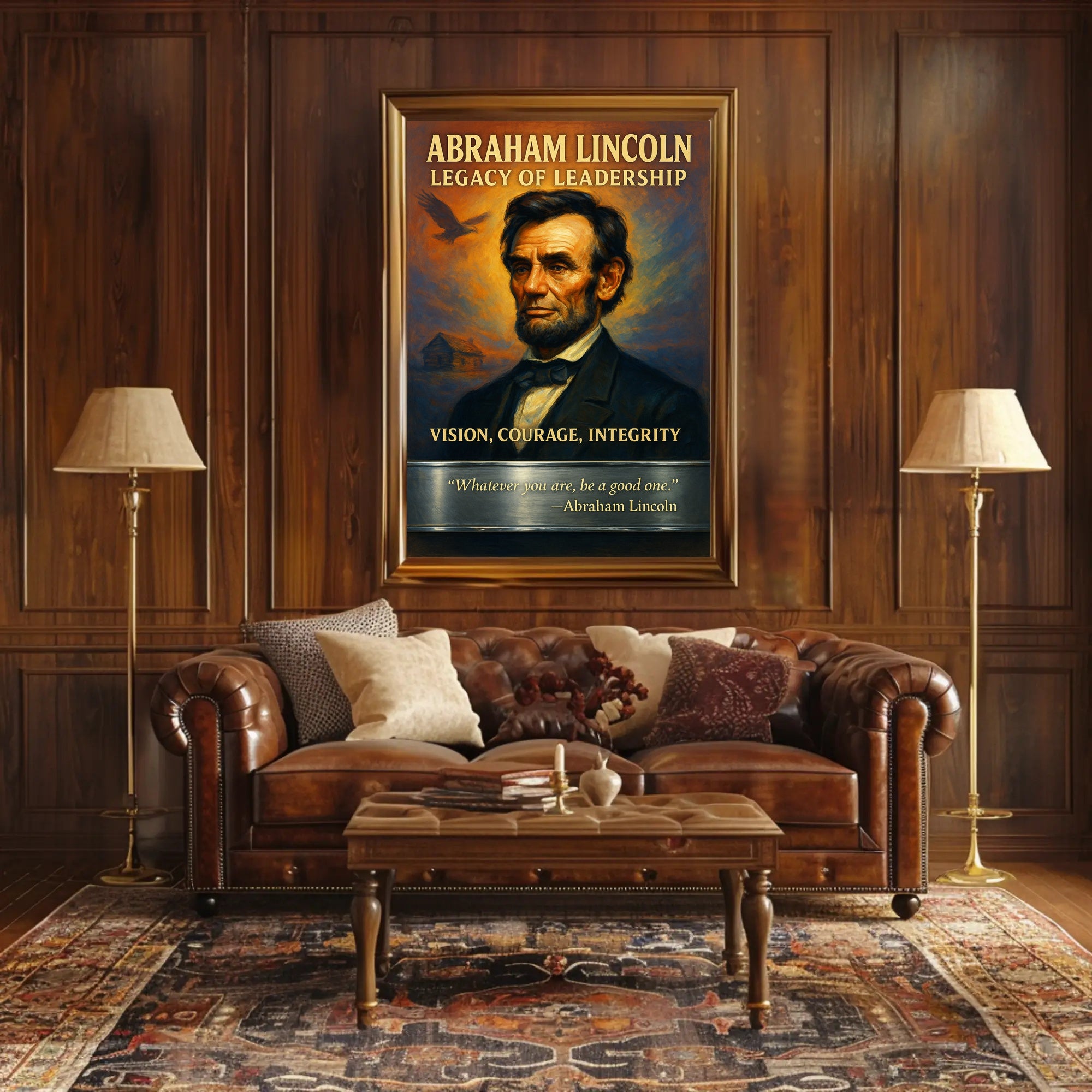 Abraham Lincoln Legacy of Leadership Poster PosterGoat