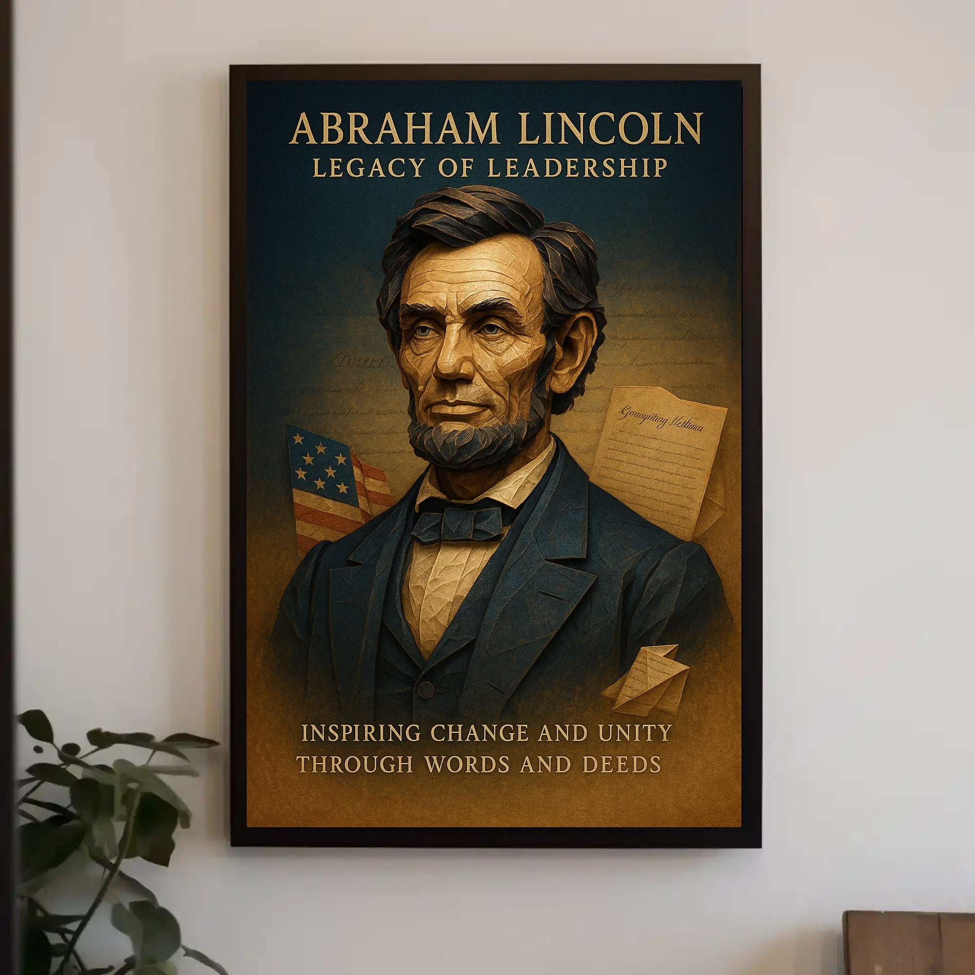 Abraham Lincoln Legacy of Leadership Poster PosterGoat