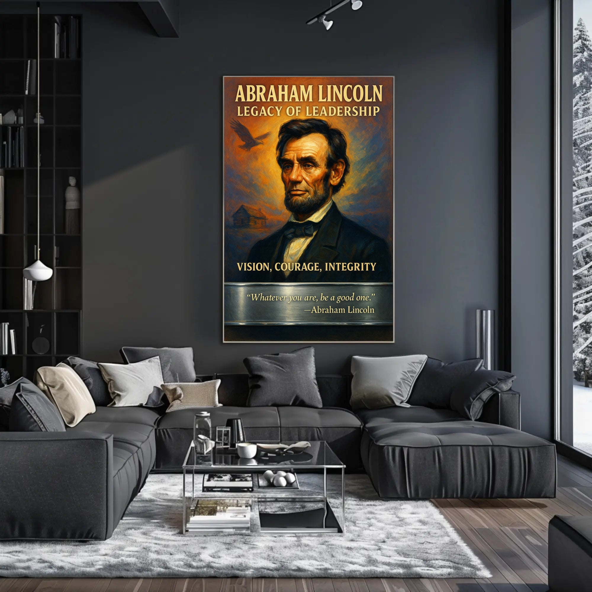 Abraham Lincoln Legacy of Leadership Poster PosterGoat