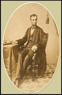 Abraham Lincoln Oval Framed Seated Portrait Poster PosterGoat
