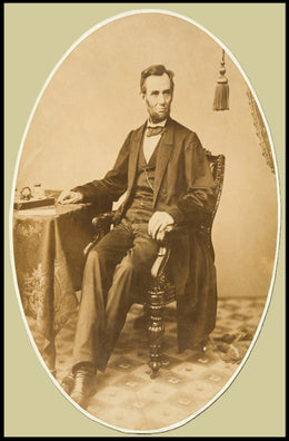 Abraham Lincoln Oval Framed Seated Portrait Poster PosterGoat