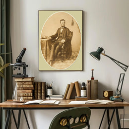 Abraham Lincoln Oval Framed Seated Portrait Poster PosterGoat