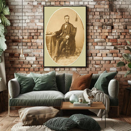 Abraham Lincoln Oval Framed Seated Portrait Poster PosterGoat