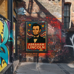 Abraham Lincoln Retro Americana Historical Presidential Poster PosterGoat