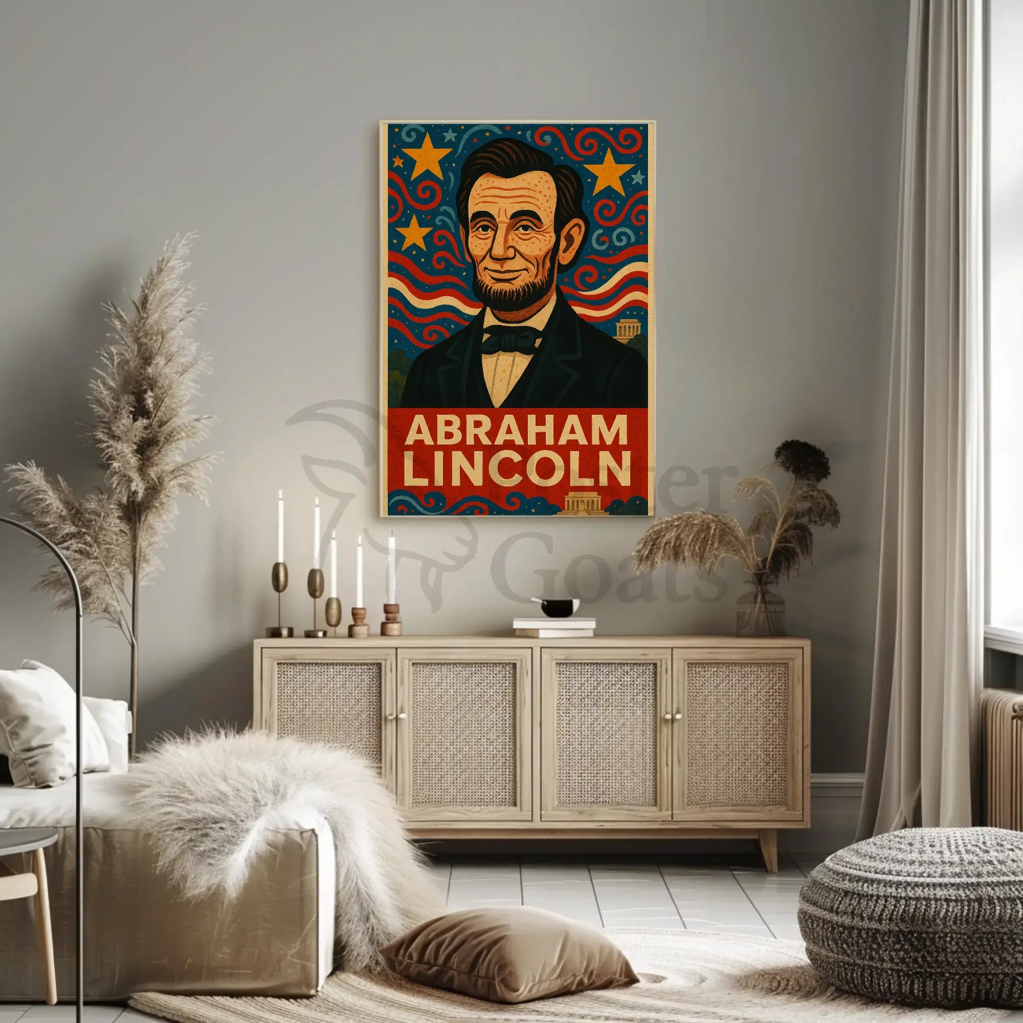 Abraham Lincoln Retro Americana Historical Presidential Poster PosterGoat