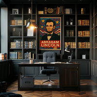 Abraham Lincoln Retro Americana Historical Presidential Poster PosterGoat