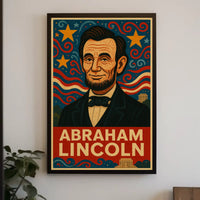 Abraham Lincoln Retro Americana Historical Presidential Poster PosterGoat