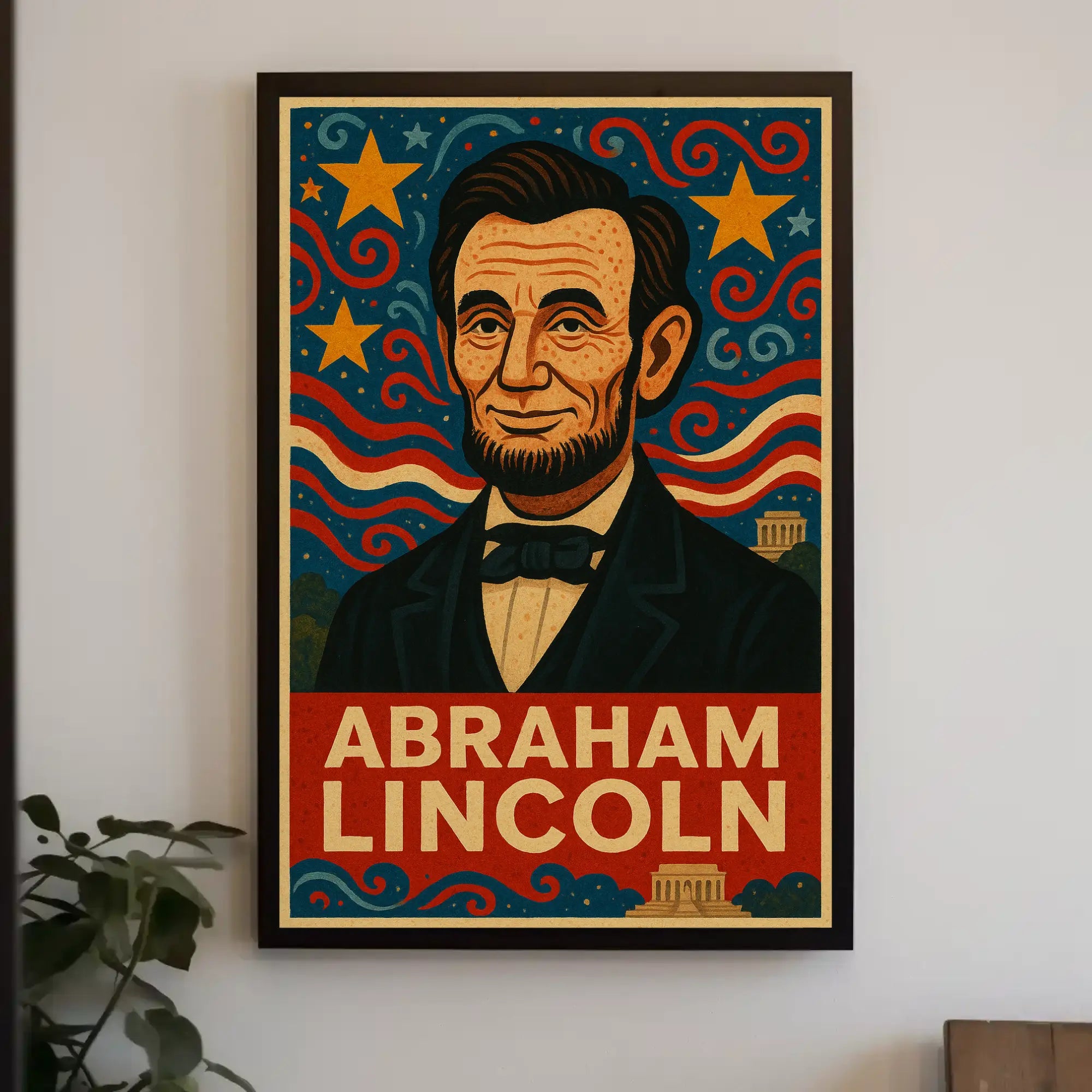 Abraham Lincoln Retro Americana Historical Presidential Poster PosterGoat