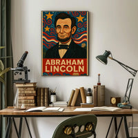 Abraham Lincoln Retro Americana Historical Presidential Poster PosterGoat