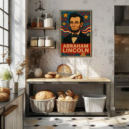 Abraham Lincoln Retro Americana Historical Presidential Poster PosterGoat