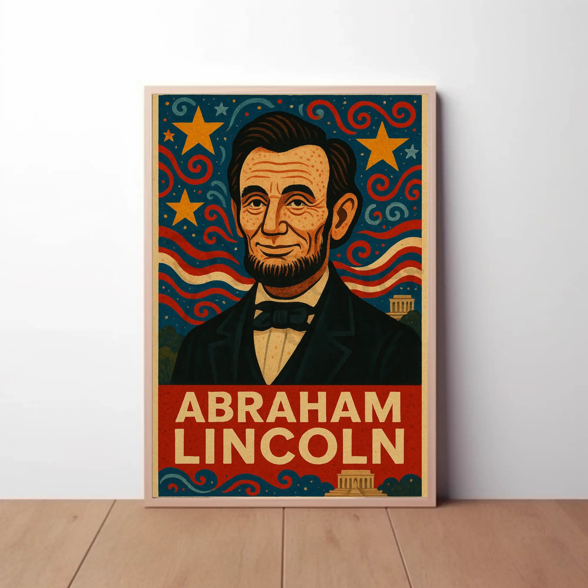Abraham Lincoln Retro Americana Historical Presidential Poster PosterGoat
