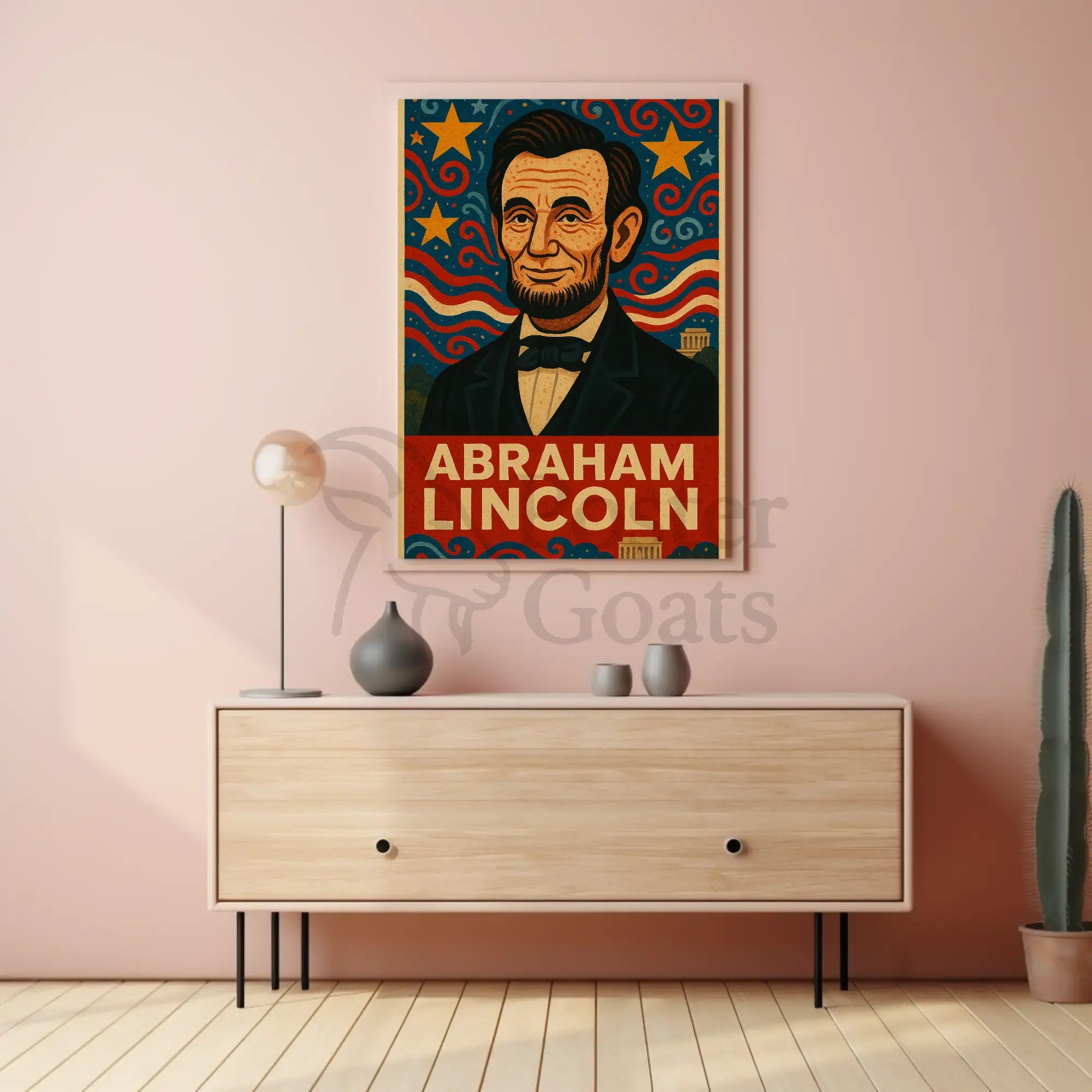 Abraham Lincoln Retro Americana Historical Presidential Poster PosterGoat