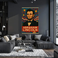 Abraham Lincoln Retro Americana Historical Presidential Poster PosterGoat