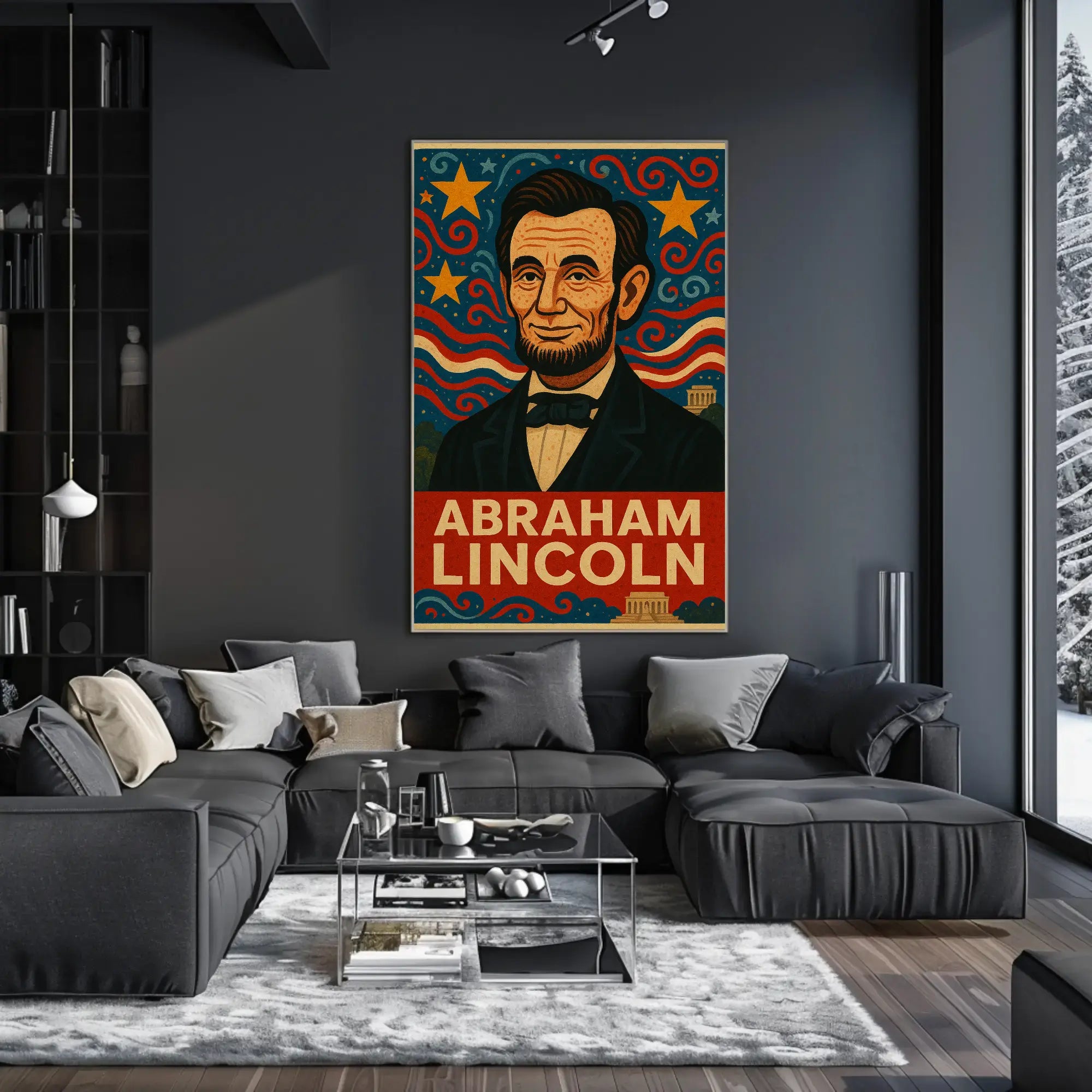 Abraham Lincoln Retro Americana Historical Presidential Poster PosterGoat