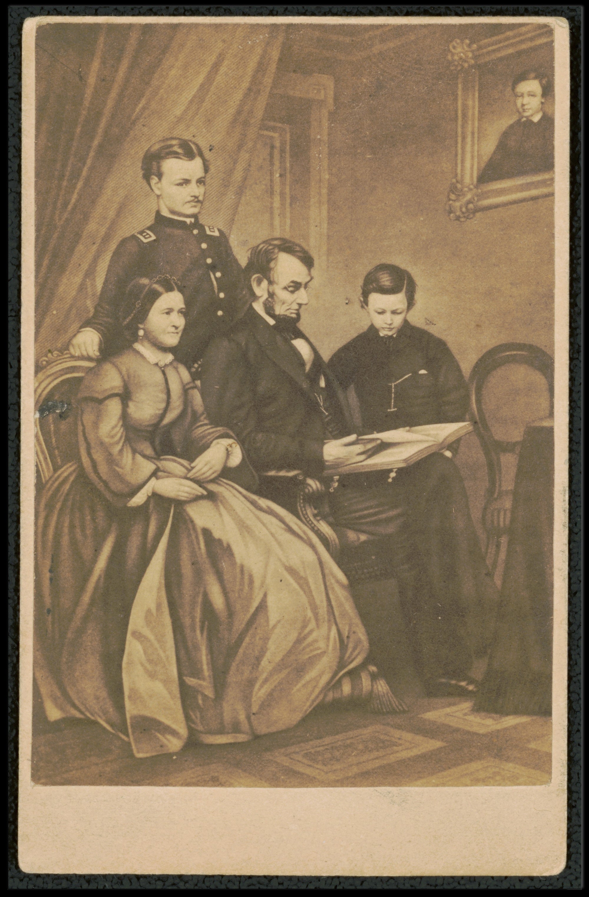 Abraham Lincoln Sepia Profile Repeat Poster Historical Art Print PosterGoat