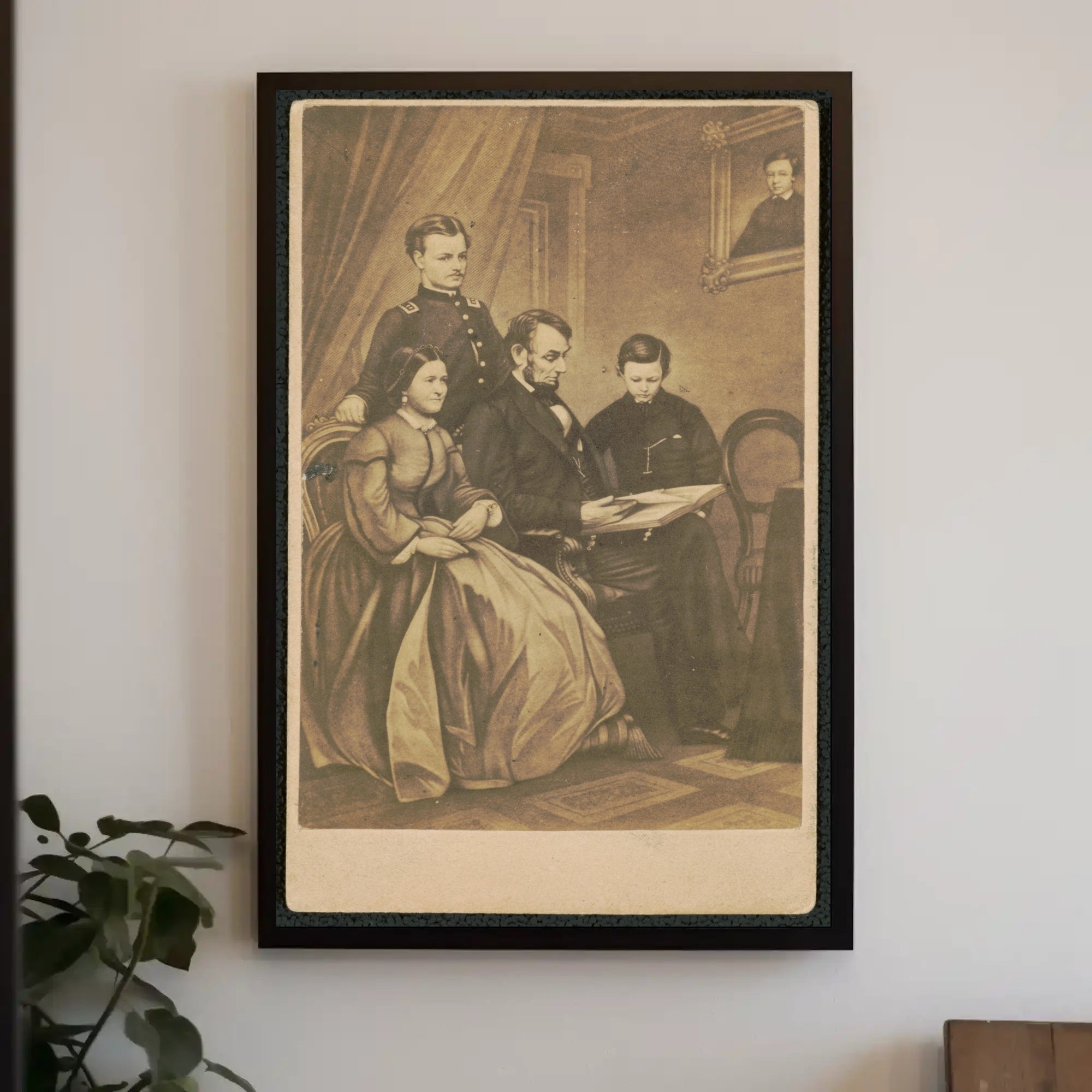 Abraham Lincoln Sepia Profile Repeat Poster Historical Art Print PosterGoat
