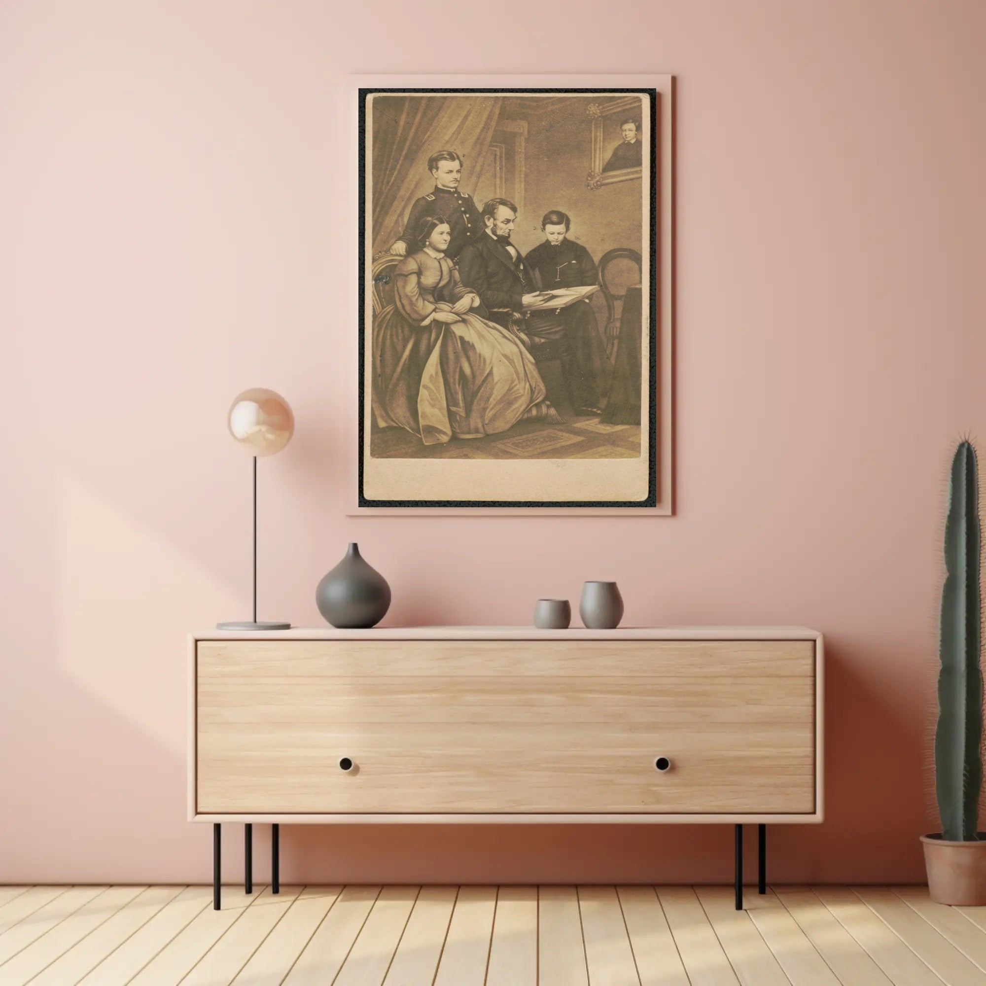 Abraham Lincoln Sepia Profile Repeat Poster Historical Art Print PosterGoat