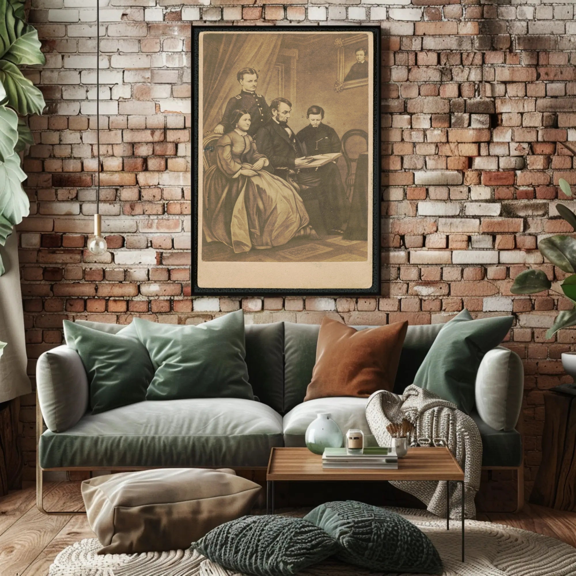 Abraham Lincoln Sepia Profile Repeat Poster Historical Art Print PosterGoat