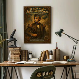 Abraham Lincoln Steampunk Vision Poster PosterGoat