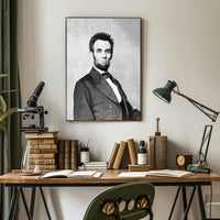 Abraham Lincoln Thoughtful Pose with Book Wall Art Poster PosterGoat