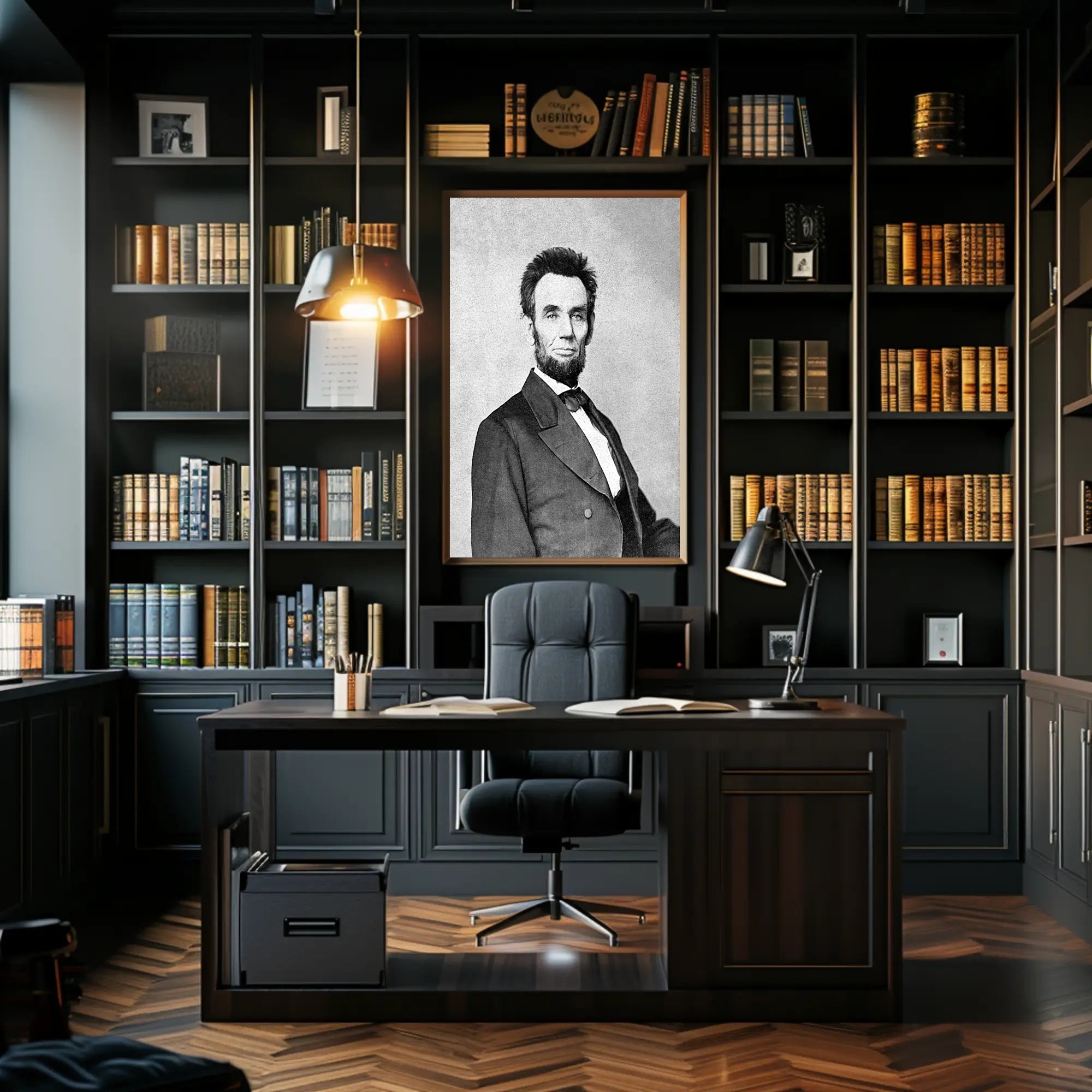 Abraham Lincoln Thoughtful Pose with Book Wall Art Poster PosterGoat