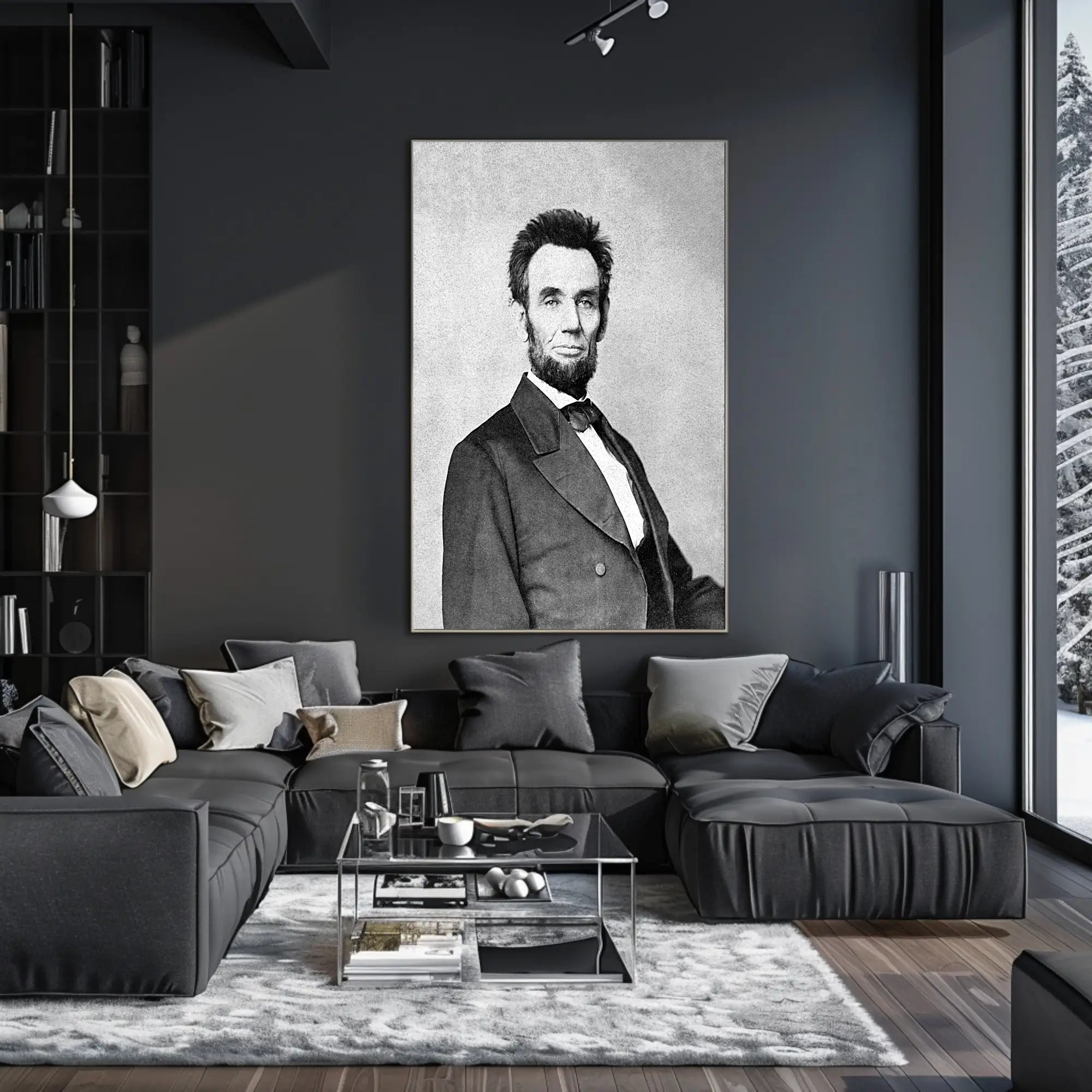 Abraham Lincoln Thoughtful Pose with Book Wall Art Poster PosterGoat