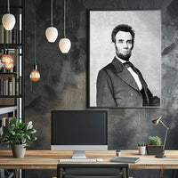 Abraham Lincoln Thoughtful Pose with Book Wall Art Poster PosterGoat