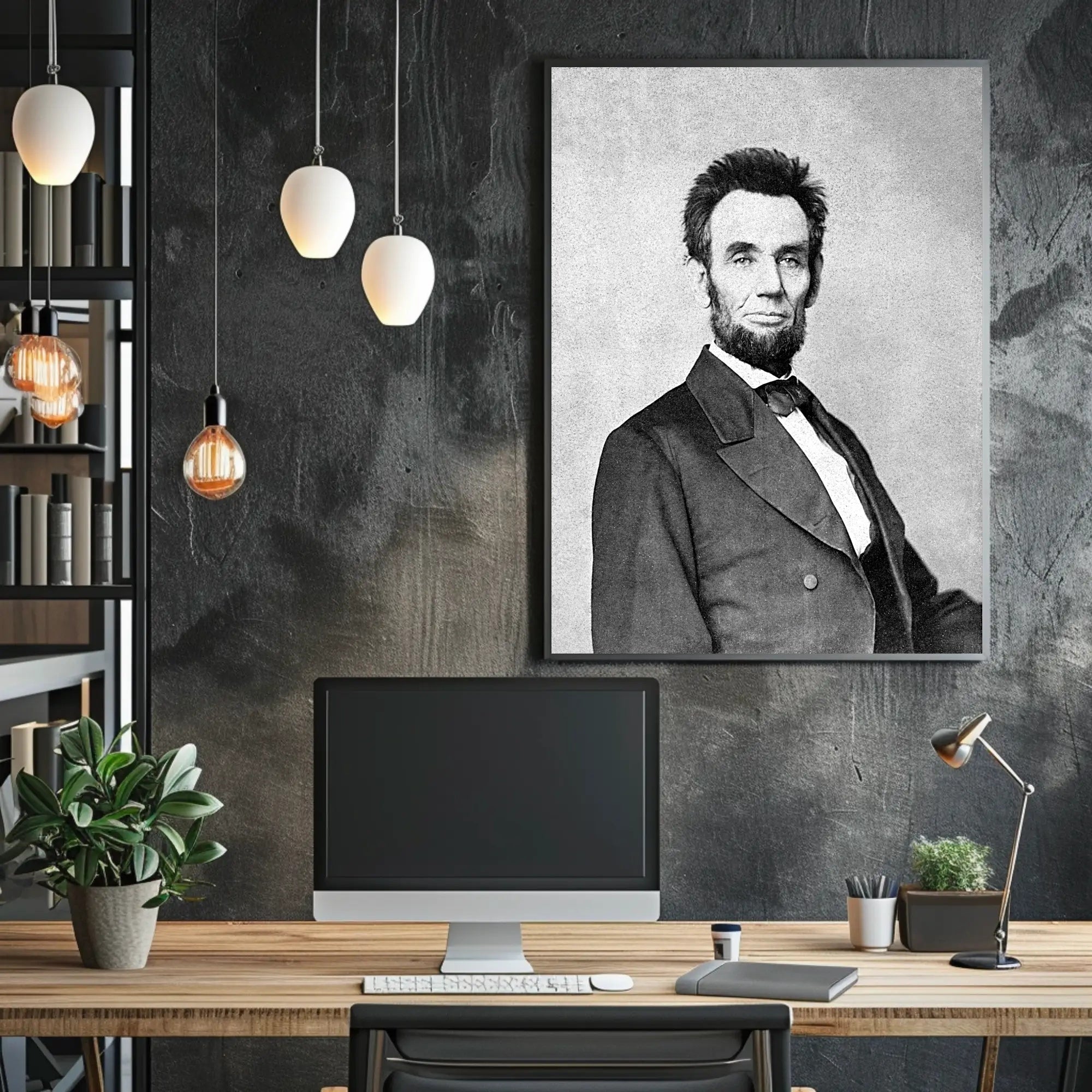 Abraham Lincoln Thoughtful Pose with Book Wall Art Poster PosterGoat
