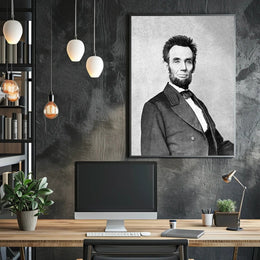 Abraham Lincoln Thoughtful Pose with Book Wall Art Poster PosterGoat
