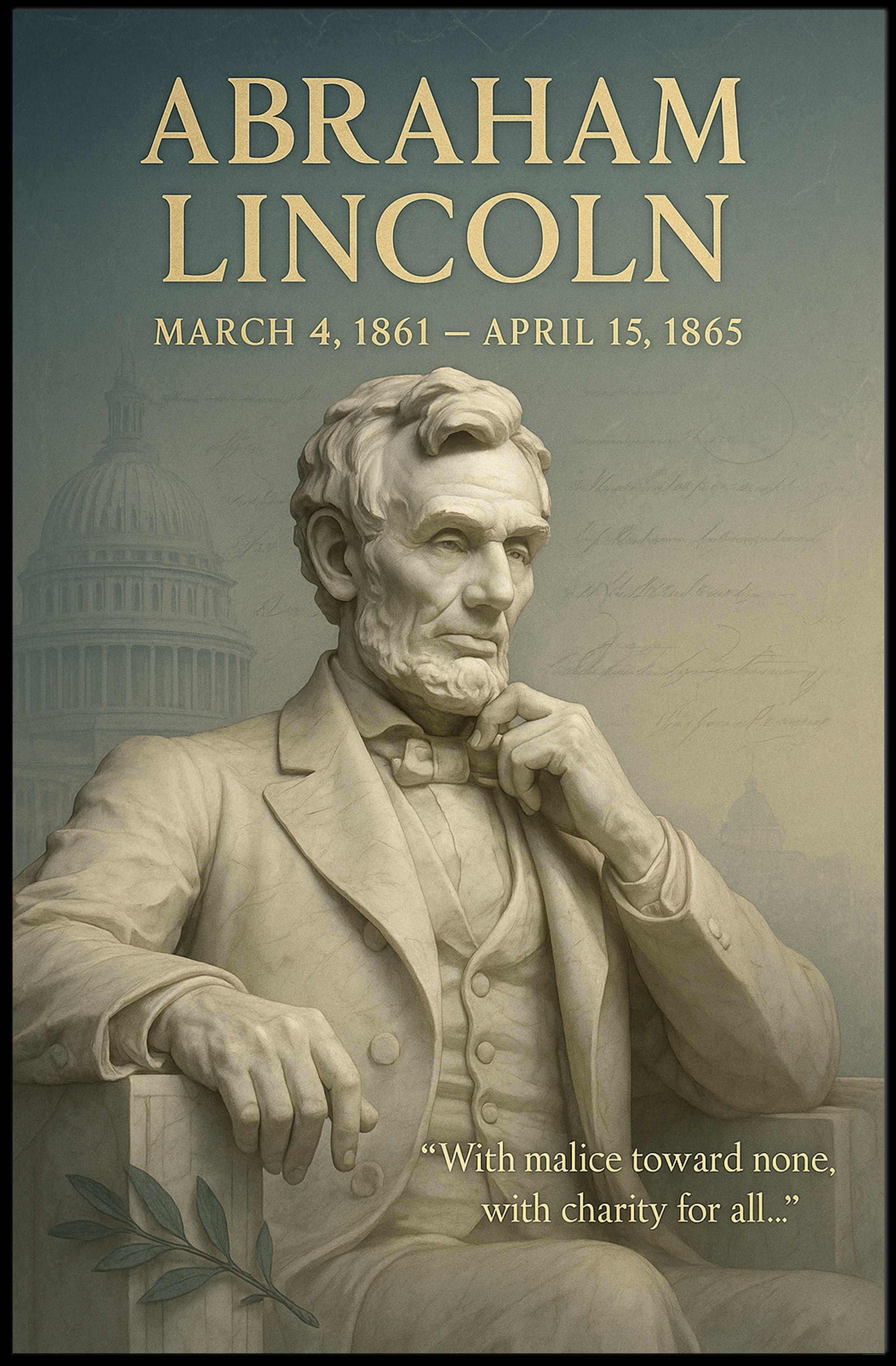 Abraham Lincoln Vintage Wall Art Print PosterGoat