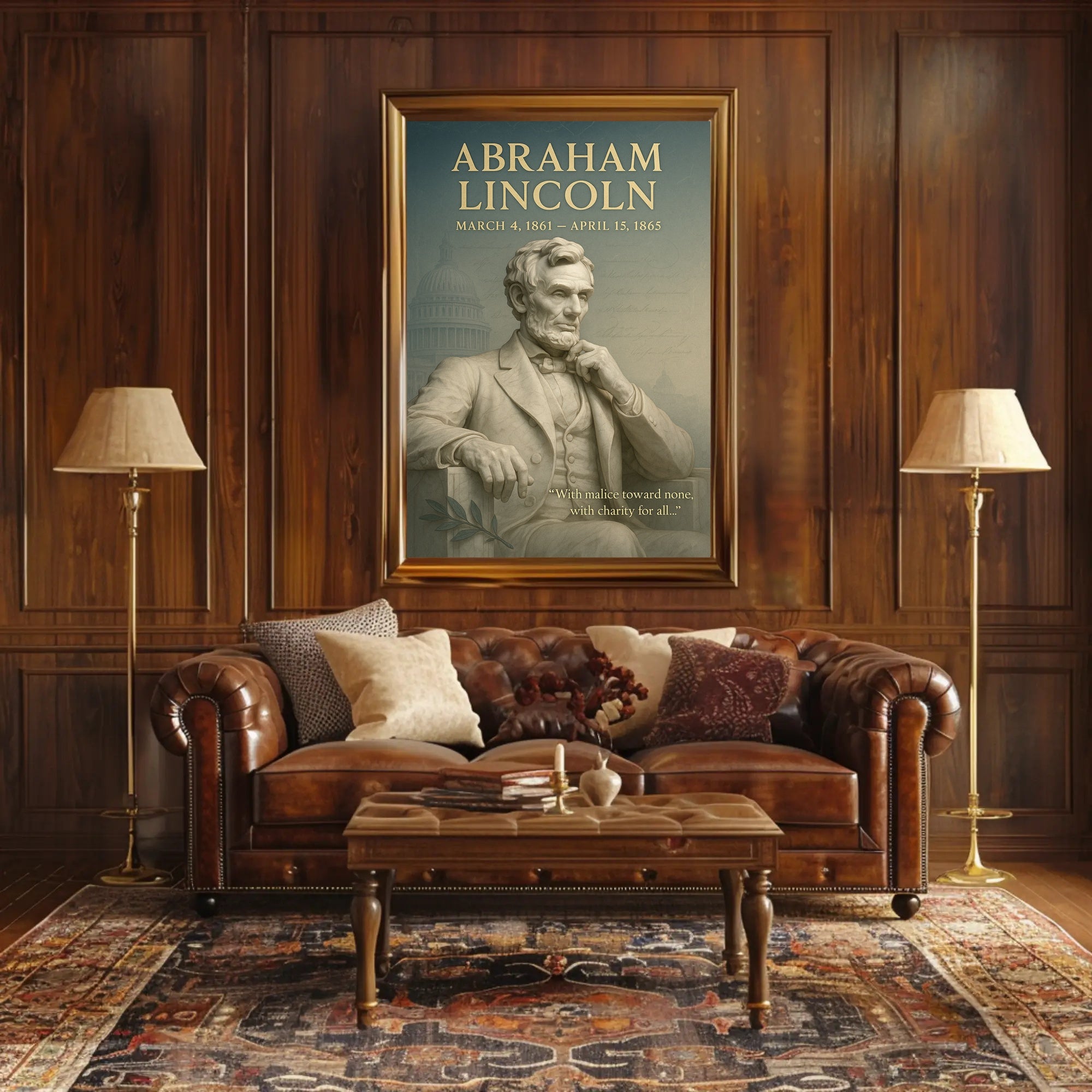 Abraham Lincoln Vintage Wall Art Print PosterGoat