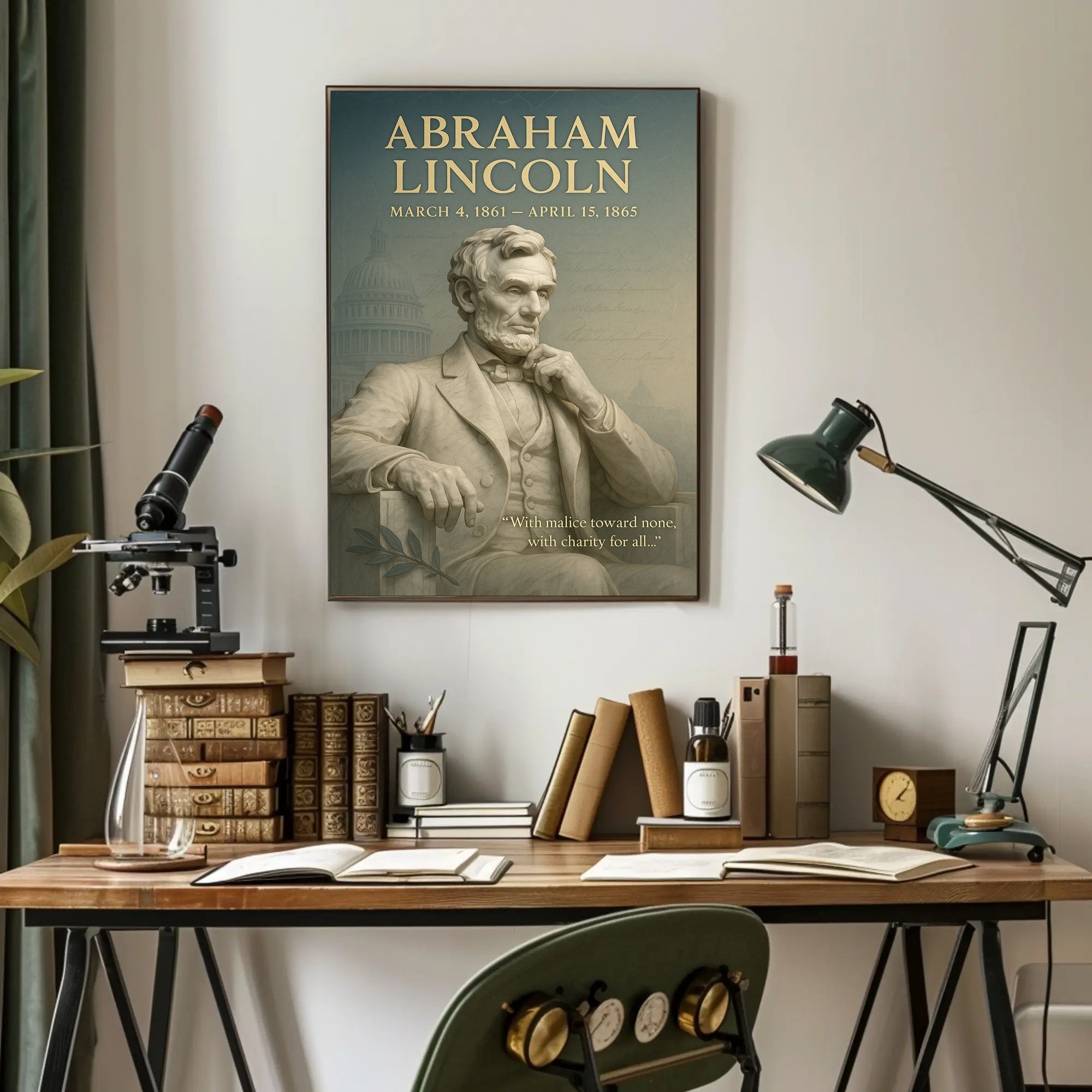 Abraham Lincoln Vintage Wall Art Print PosterGoat