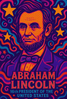 Abraham Lincoln Vivid Pop Art Presidential Poster PosterGoat