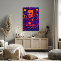 Abraham Lincoln Vivid Pop Art Presidential Poster PosterGoat