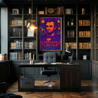 Abraham Lincoln Vivid Pop Art Presidential Poster PosterGoat