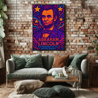 Abraham Lincoln Vivid Pop Art Presidential Poster PosterGoat