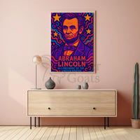 Abraham Lincoln Vivid Pop Art Presidential Poster PosterGoat