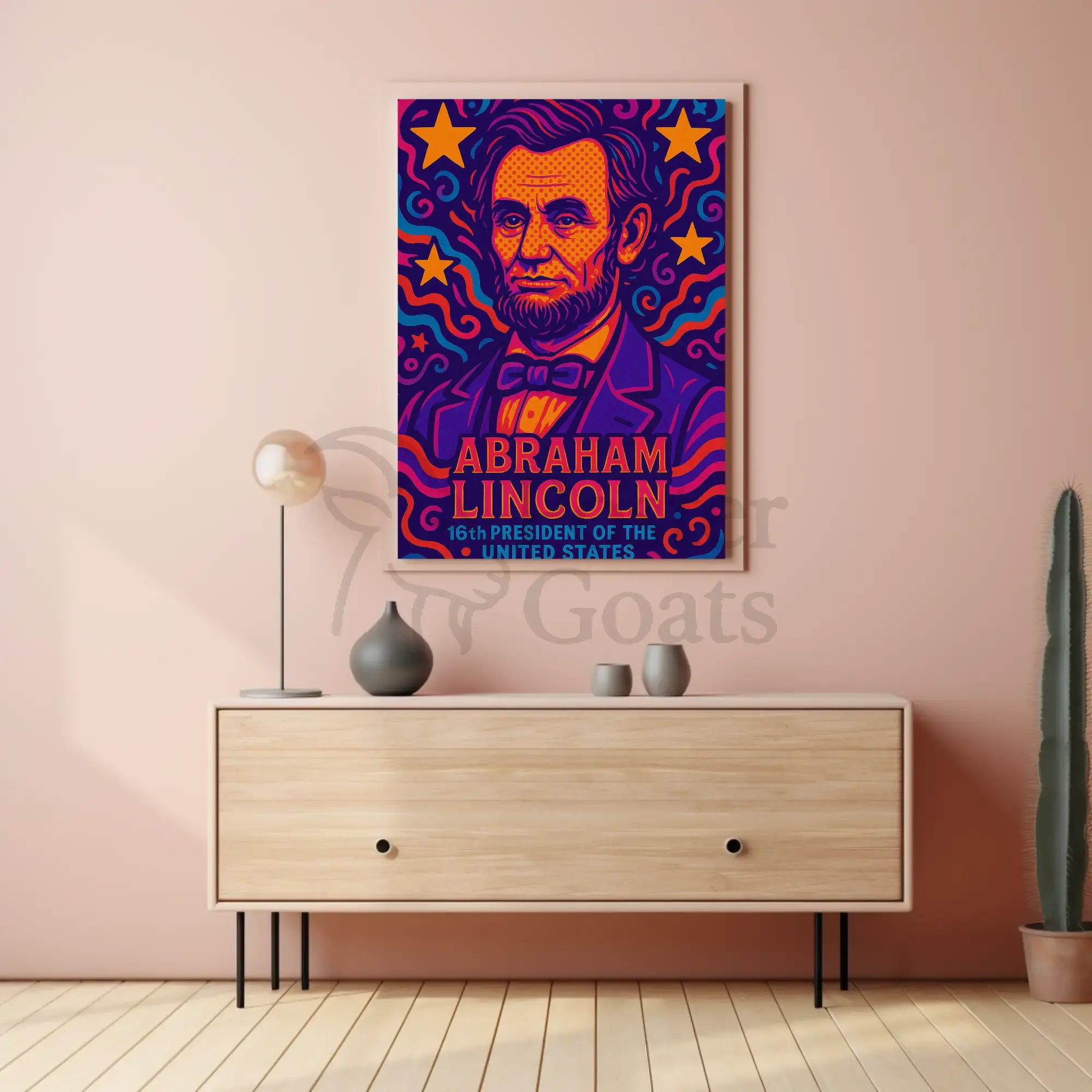 Abraham Lincoln Vivid Pop Art Presidential Poster PosterGoat