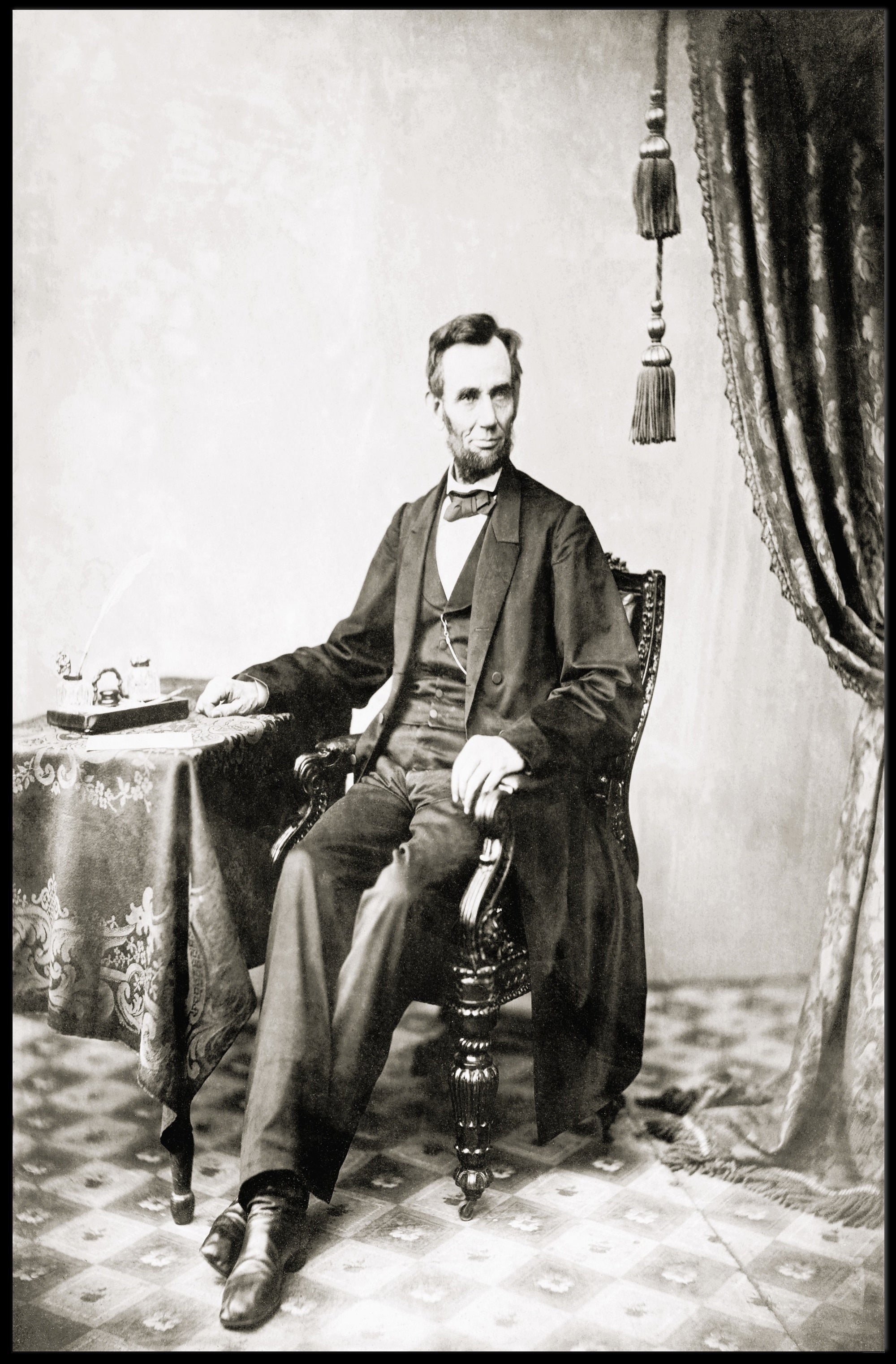 Abraham Lincoln Warm Toned Vintage Portrait Wall Art Poster PosterGoat