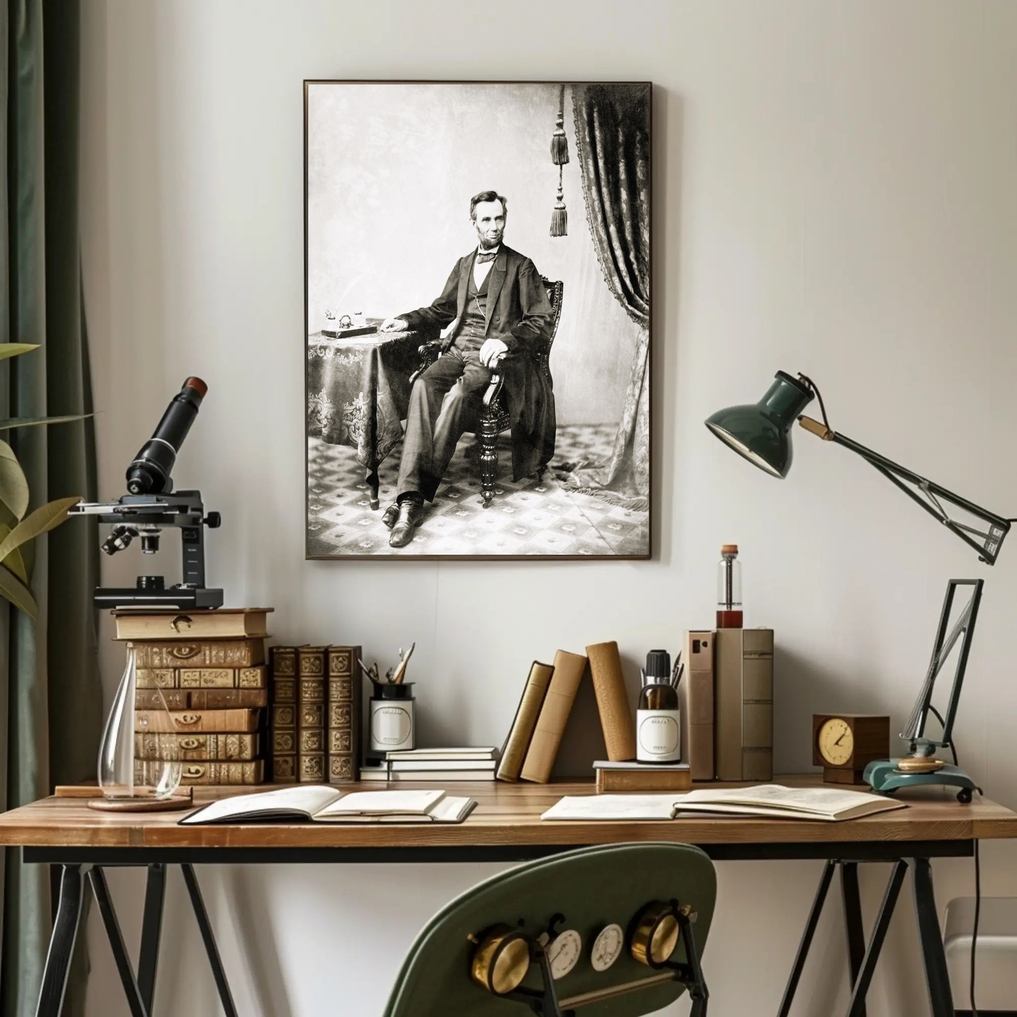 Abraham Lincoln Warm Toned Vintage Portrait Wall Art Poster PosterGoat