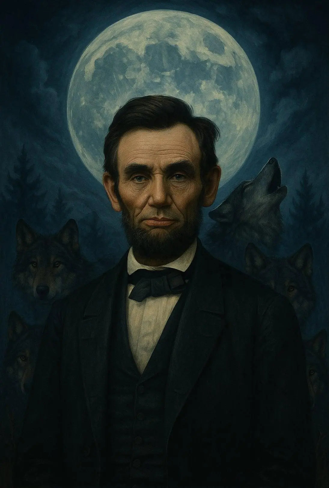 Abraham Lincoln Wolves Leader Historical Presidential Poster PosterGoat