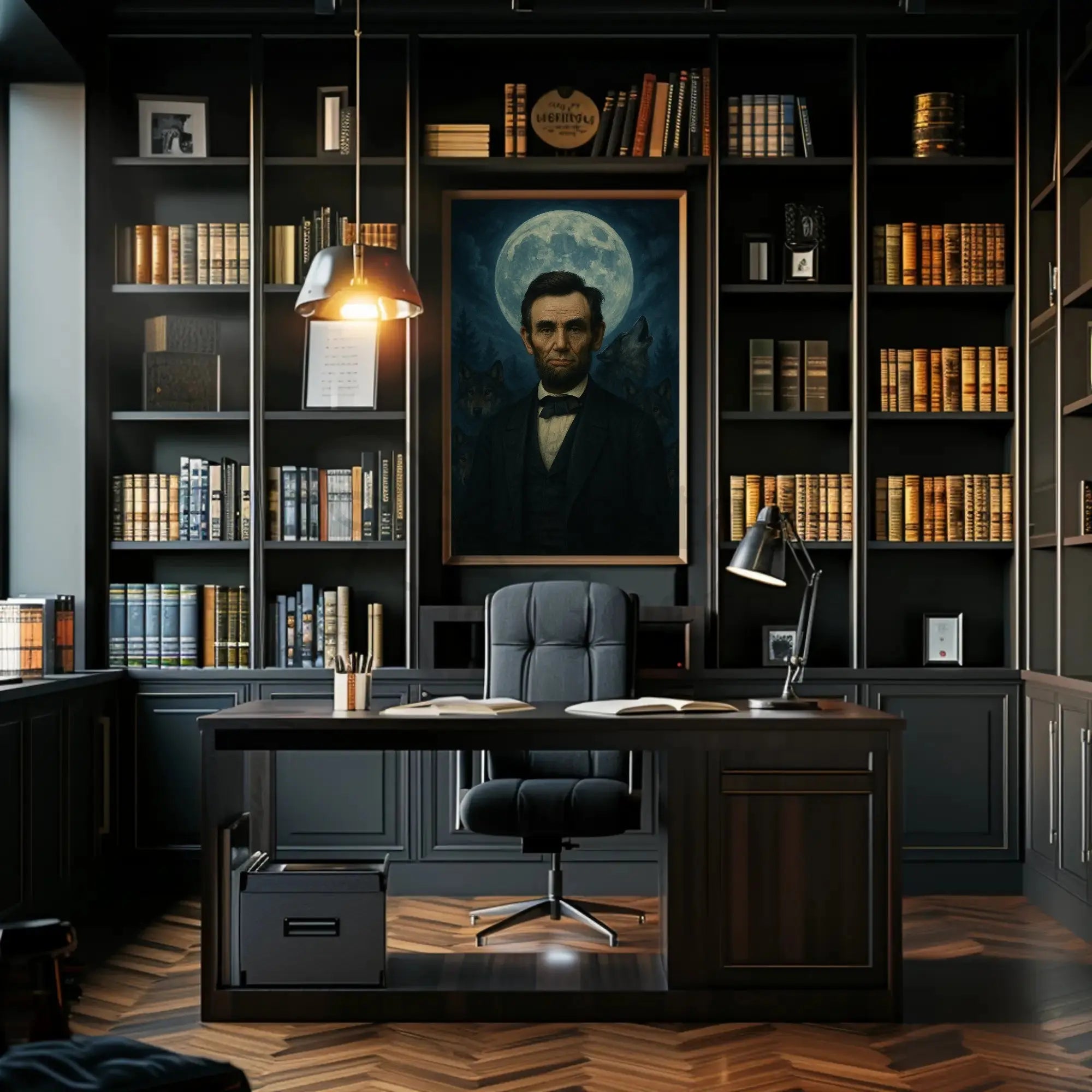 Abraham Lincoln Wolves Leader Historical Presidential Poster PosterGoat