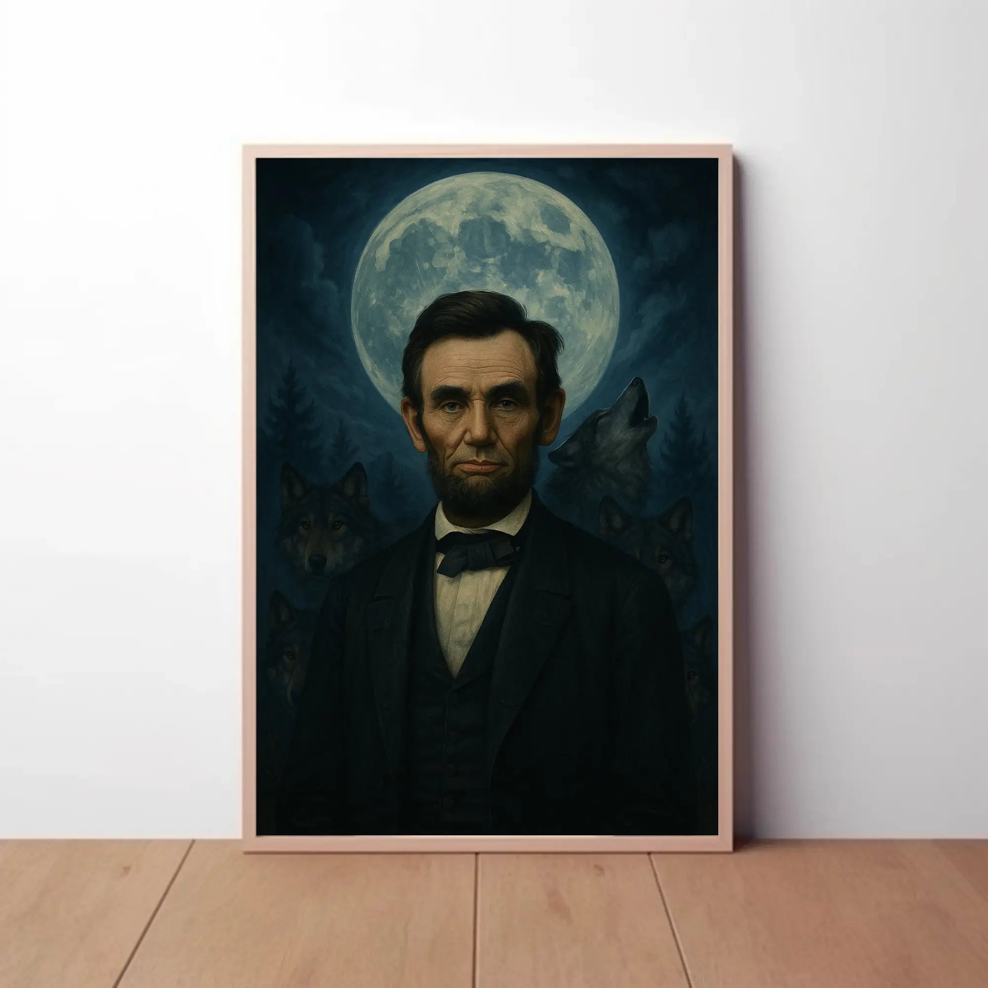 Abraham Lincoln Wolves Leader Historical Presidential Poster PosterGoat