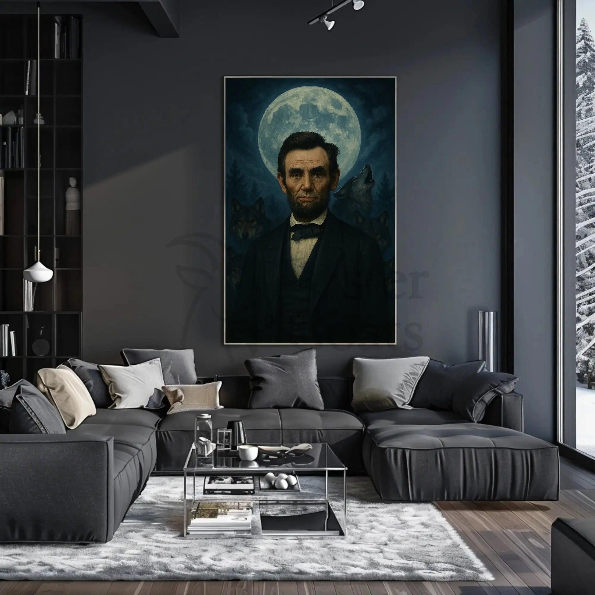 Abraham Lincoln Wolves Leader Historical Presidential Poster PosterGoat