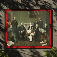 Abraham Lincoln and His Cabinet Meeting Historical Poster PosterGoat